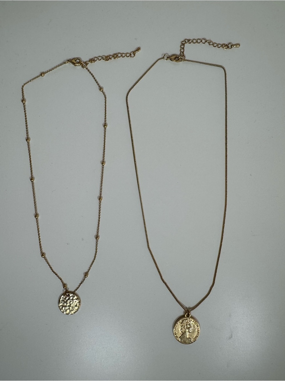 Gold Layered Coin Pendant Necklace Set - Women Jewelry - Picture 5 of 9